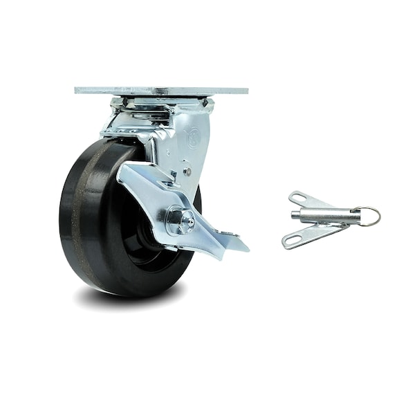 5 Inch Phenolic Caster with Ball Bearing and Brake/Swivel Lock
